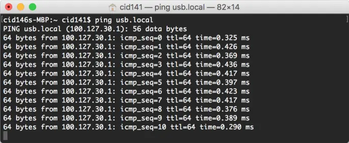 virtual ethernet mac ping