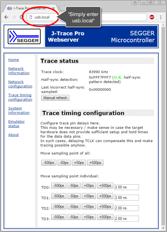 SEGGER J-Trace PRO using IP over USB
