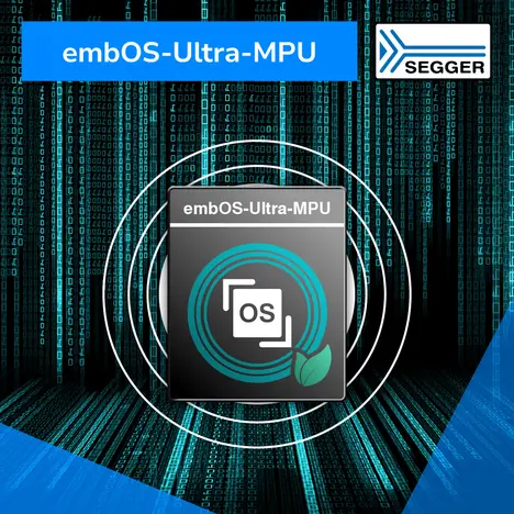 PR graphic including embOS-Ultra-MPU icon