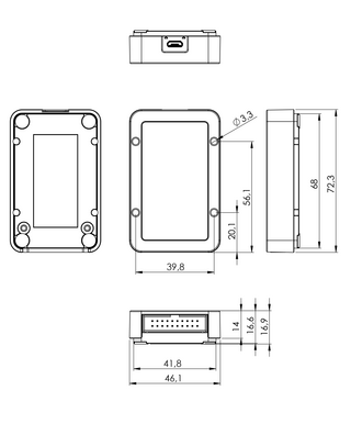 Assembly Dimensions of SEGGER's Flasher Compact