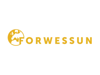 Logo featuring a simplified globe icon beside the text "FORWESSUN" in bold yellow letters. The design conveys a global theme, possibly related to sustainability or international outreach.