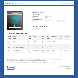 List of three TCP connections
