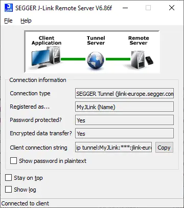 J-Link Remote Server GUI application RemoteServerGUI