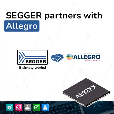 PR Graphic: SEGGER/Allegro logos SEGGER and Allegro logos with chip