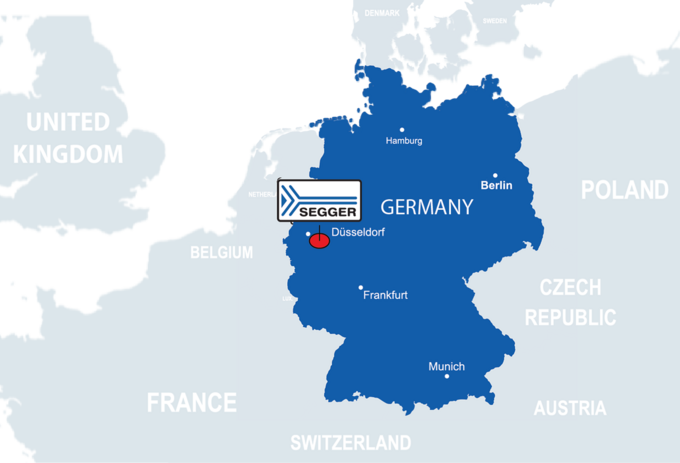 Map of SEGGER headquarters Monheim am Rhein, Germany