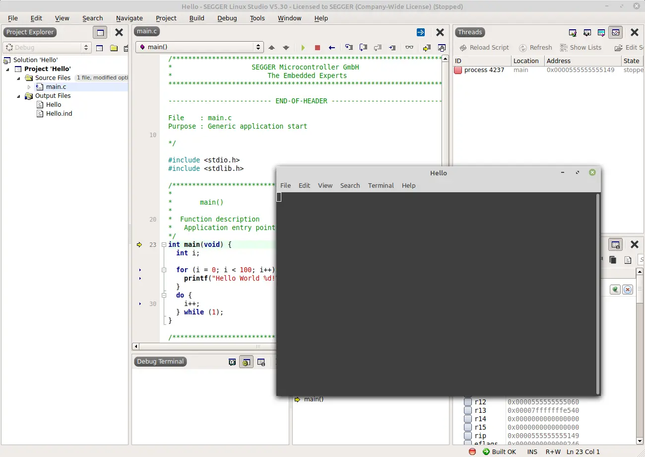 Linux Studio Hello World (1/2)