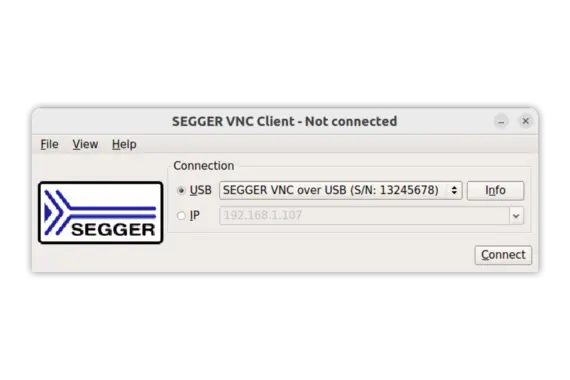 SEGGER VNC Client main window on Ubuntu