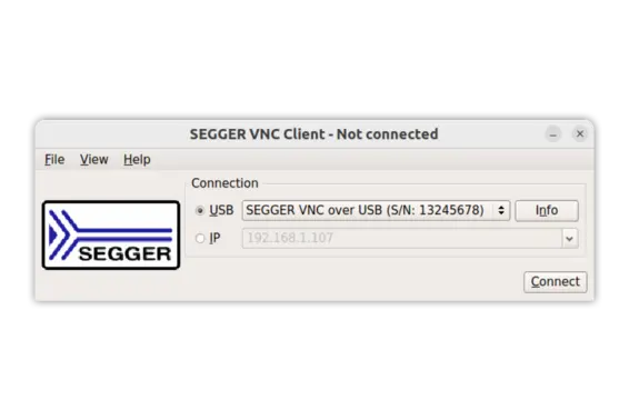 SEGGER VNC Client main window on Ubuntu
