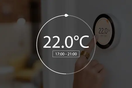 Use case image for emWin used on consumer products Use case image for emWin used on consumer products showing a GUI for a temperature control