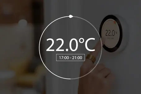 Use case image for emWin used on consumer products Use case image for emWin used on consumer products showing a GUI for a temperature control