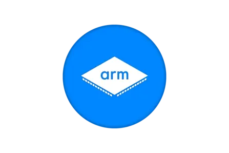 white arm chip on blue background