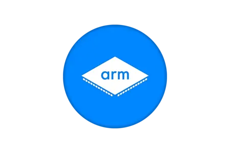Support for Arm devices white arm chip on blue background