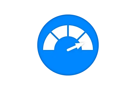 A circular gauge with a blue background, featuring a white semi-circle divided into four sections. An arrow points towards the right, indicating an increasing level or value. This image symbolizes measuring performance or progress.