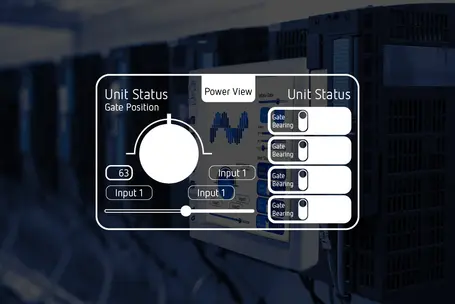 Use case image for emWin used on industrial control systems Use case image for emWin used on industrial control systems showing a GUI for interactive operator panels