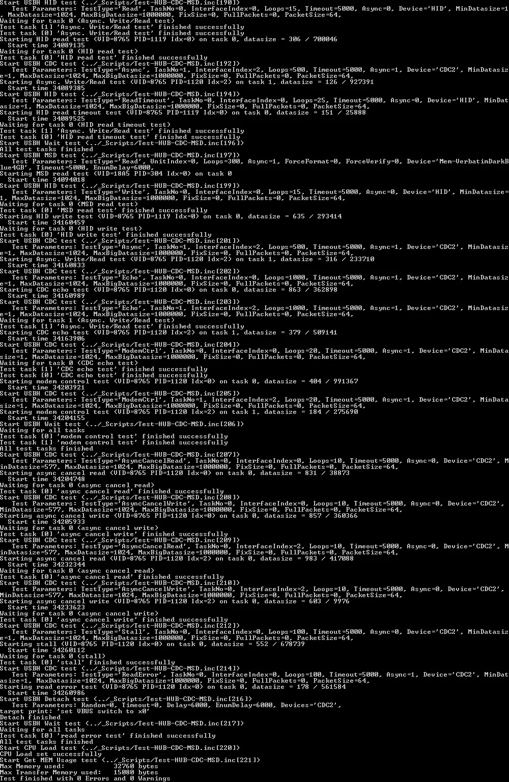 emUSB Host QA auto test