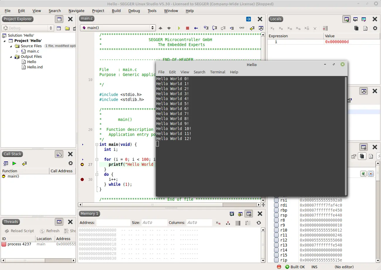Linux Studio Hello World (2/2) Linux Studio Hello World (2/2)