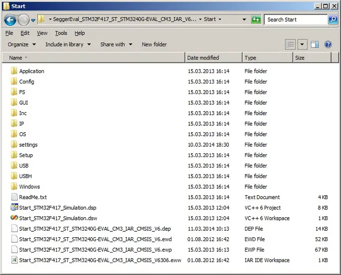 SEGGER - IAR Project Folder