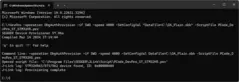 A command line interface displaying a series of commands related to a device provisioning operation. It includes information about the SEGGER Device Provisioner, script files being opened, and logs indicating the successful provision of a device identified by its ID.