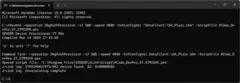 A command line interface displaying a series of commands related to a device provisioning operation. It includes information about the SEGGER Device Provisioner, script files being opened, and logs indicating the successful provision of a device identified by its ID.