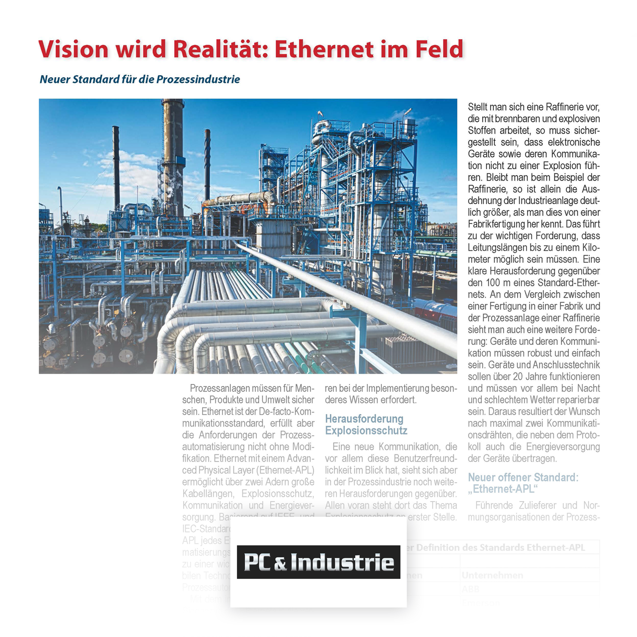 SEGGER Press: Vision wird Realität — Ethernet im Feld