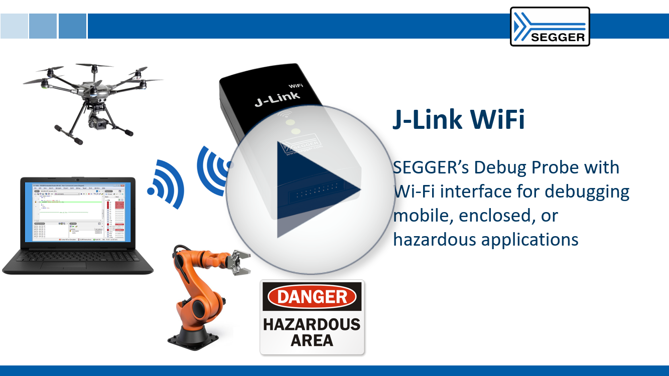 SEGGER J-Link WiFi: SEGGER's Debug Probe with WiFi Interface for debugging mobile, enclosed, or hazardous applications