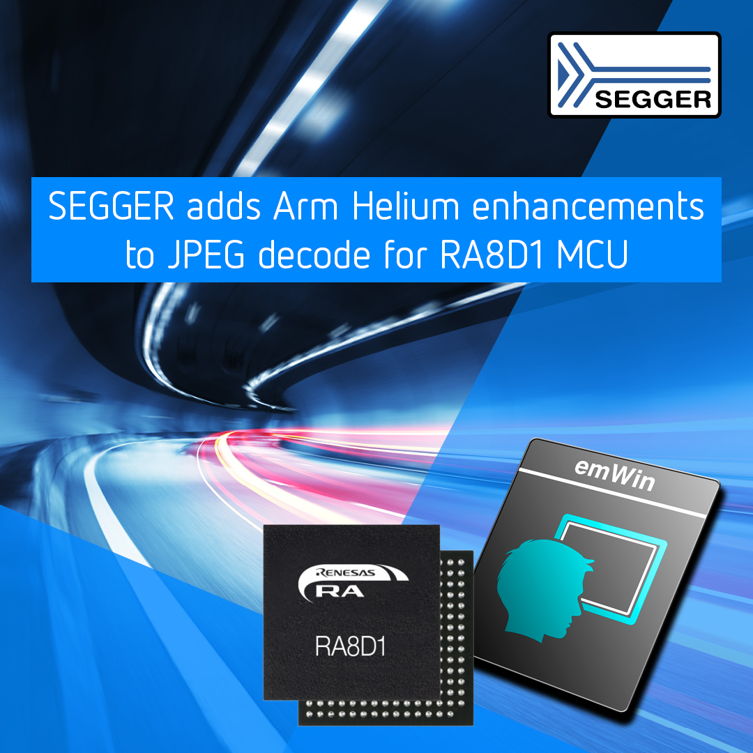 SEGGER adds Arm Helium enhancements for Renesas RA8D1 MCU