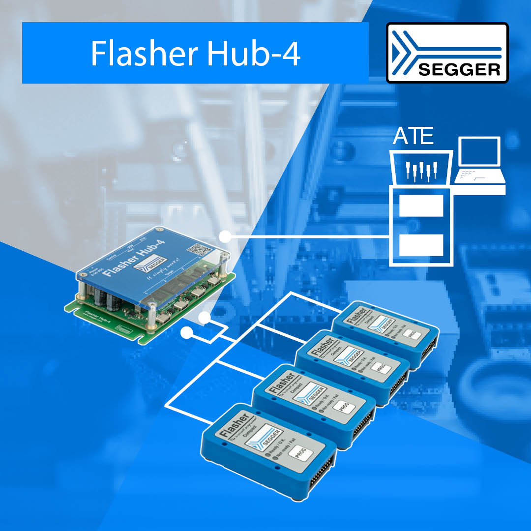 SEGGER's Flasher Hub-4: compact, high-volume production programming