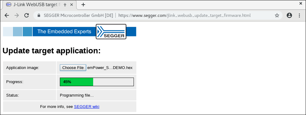 J-Link WebUSB - Programming