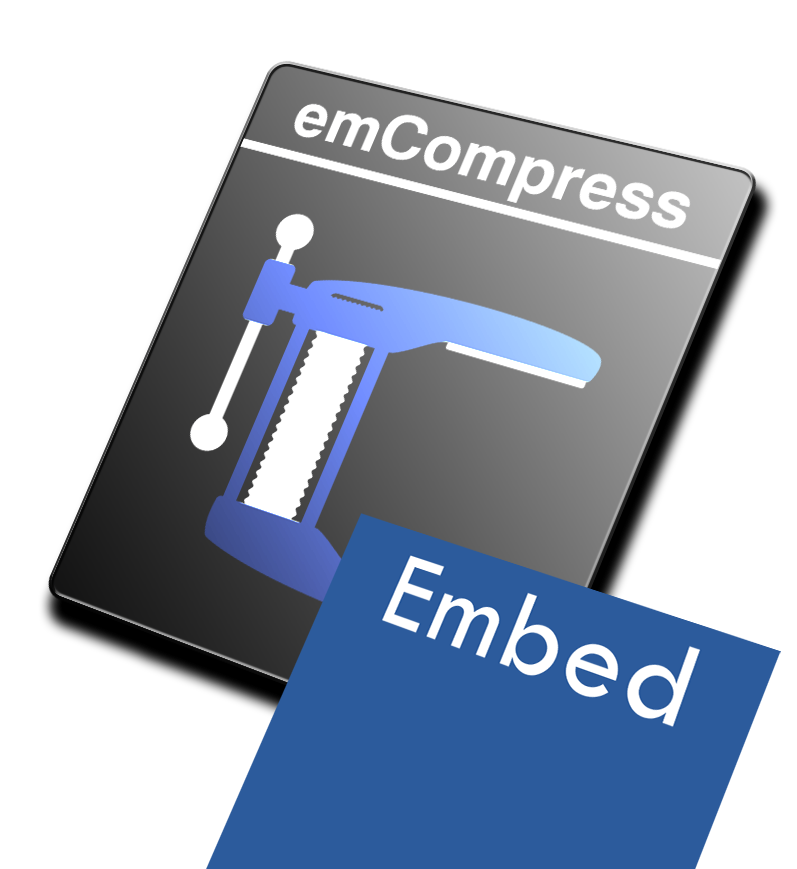 Black product icon emCompress-Embed